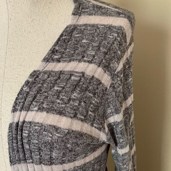Lula Roe Gray and White Striped  Duster - Picture 2 of 5